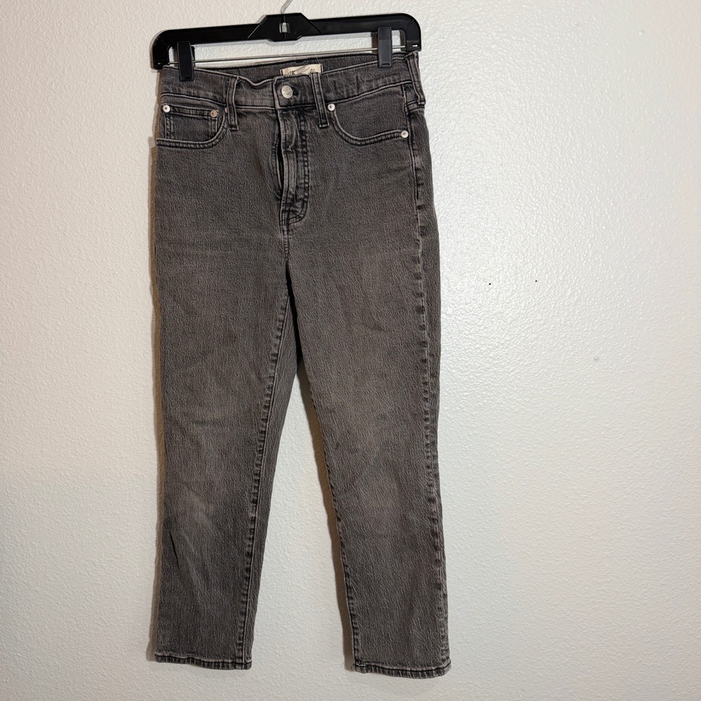 Madewell High Rise Straight Leg Jeans Womens 28 Faded Black Minimalist Denim